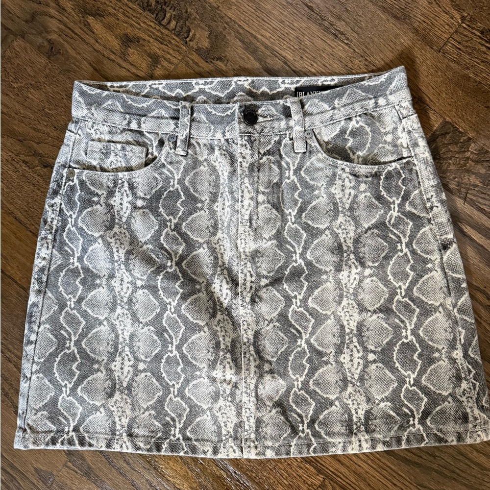 Blank NYC snakeskin print denim skirt